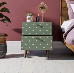 стильные Тумбочка "Berber" с двумя ящиками 12 принт арт BB03/Print_12, разноцветная