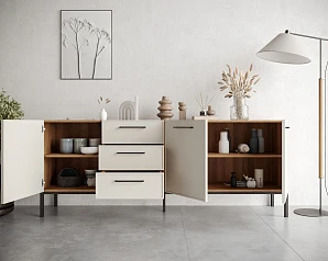красивые Комод с тремя дверками и тремя ящиками "Nicole" арт NEM07