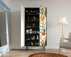 Шкаф двухдверный "Emerson" Матрешки арт EM091/Art04 в интерьере