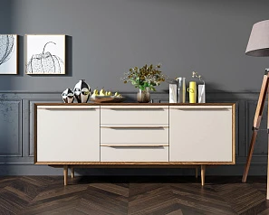 заказать Комод "Bruni white" с тремя ящиками и дверками арт BR-03WH