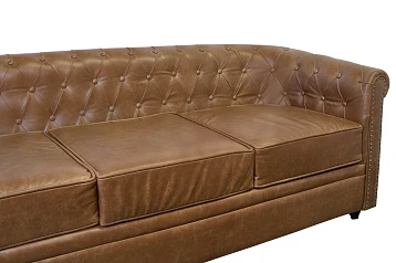 Кожаный диван лофт Karo Brown leather 3S в интернет-магазине