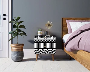 Тумбочка "Berber" с двумя ящиками 19 принт арт BB03/Print_19, разноцветная в интернет-магазине