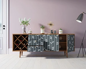 Комод "Berber" удлиненный с бутылочницей 18 принт арт BB15/Print_18 на заказ в интернет-магазине