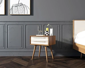 фото Тумба для прихожей в Скандинавском стиле "Bruni white" с двумя ящиками