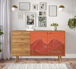 красивые Комод "Berber" с двумя дверками и ящиками 49 принт арт BB05/Print_49