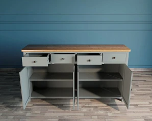 купить Комод "Jules Verne" 4 ящика 4 дверки серый арт JV37ETGG