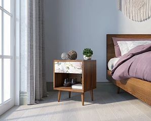 красивые Тумбочка "Berber" с открытой полкой 31 принт арт BB33/Print_31, разноцветная