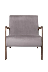 купить стильные Низкое кресло с деревянными подлокотниками Mody Grey серый в интернет-магазине