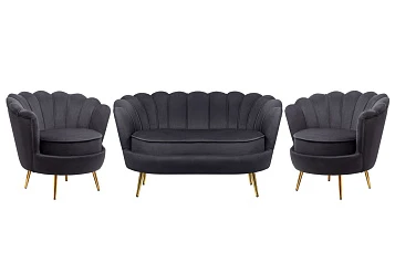 красивые Комплект кресел и дивана ракушка Pearl Double Black
