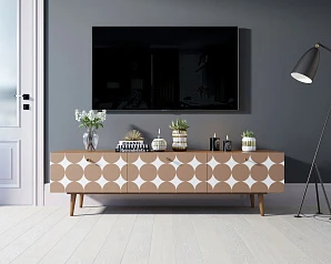 купить стильные Комод "Berber" с ящиками низкий под TV принт 17 арт BB19/Print_17 в интернет-магазине