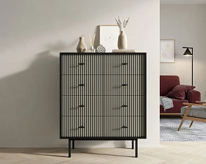 Комод на восемь ящиков "Emerson" арт EM20/gray/L