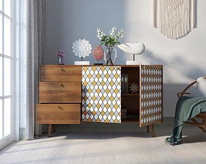 фото Комод "Berber" с двумя дверками и ящиками 22 принт арт BB05/Print_22 в интерьере