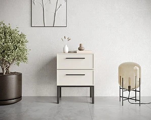Тумбочка с двумя ящиками "Nicole" арт NEM16 Белый в интернет-магазине