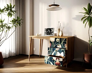 заказать стильные Стол рабочий "Berber" с одной тумбой арт BB31/Print_54