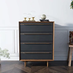 красивый Комод "Bruni Black" на четыре ящика арт BR08Black