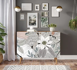 фото Комод с принтом 50 "Berber" две дверки арт BB04/Print_50