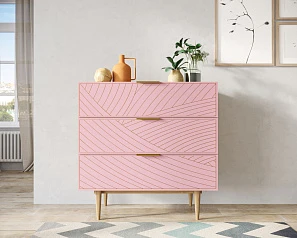 Комод с тремя ящиками "Line" LN12/GR1/pink на заказ в интернет-магазине
