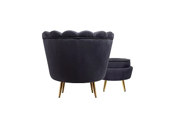 купить Кресло с пуфом ракушка Pearl Black