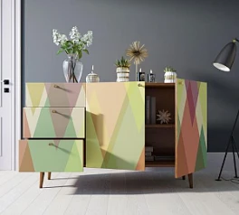 купить стильные Комод "Berber" с двумя дверками и ящиками принт 16 арт BB17/Print_16 в интернет-магазине