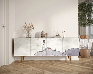 стильный Комод "Berber" удлиненный арт BB11/Print_51 на заказ