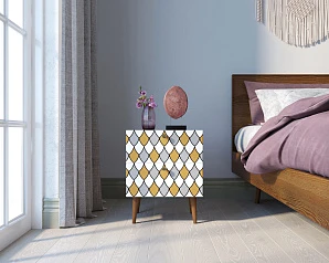 купить красивые Тумбочка "Berber" с двумя ящиками 22 принт арт BB03/Print_22, разноцветная