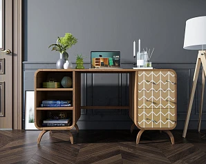 купить красивый Рабочий стол в Скандинавском стиле "Ellipse print" принт 1 арт EL08/print_1