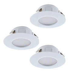 красивые 95821 Комплект светодиодных встраиваемых светильников PINEDA, 3х4,9W(LED), ?78, IP44, пластик, белый в интернет-магазине