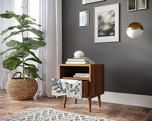 купить Тумбочка "Berber" с одним ящиком 50 принт арт BB06/Print_50, разноцветная в интернет-магазине