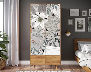 красивые Шкаф двухстворчатый "Berber" принт 50 арт BB16/Print_50