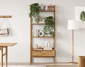 Узкий стеллаж "Bruni" с двумя ящиками арт BR30