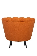 купить Низкое кресло ракушка Pearl Orange Boucle на черных ножках
