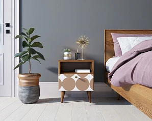 фото Тумбочка "Berber" с одним ящиком 17 принт арт BB06/Print_17, разноцветная