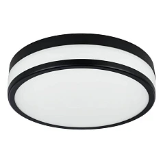 красивые 900846 Настенно-потолочный светильник LED PALERMO, 3X5,7W (LED), 3000K, 2100lm, IP44, H75, ?300, сталь, черный / матовое стекло, белый