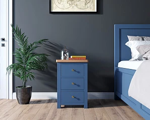 стильные Тумба "Jules Verne" с тремя ящиками арт JV21ETGB Синий