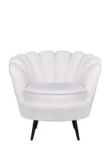 заказать Низкое кресло ракушка Pearl цвет белый на черных ножках в интернет-магазине