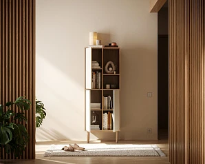 стильный Шкаф-стеллаж с дверками "Alice" арт ALC11