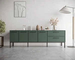 красивый Комод с четырьмя дверками и двумя ящиками "Nicole" арт NEM04G на заказ