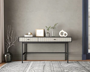 Консоль с двумя ящиками "Emerson" арт EM22/milky/L на заказ