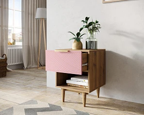 красивые Тумбочка с верхним ящиком "Line" LN10/GR1/pink в интернет-магазине