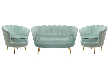 фото Комплект кресел и дивана ракушка Pearl Double Green