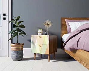 купить красивые Тумбочка "Berber" с двумя ящиками 16 принт арт BB03/Print_16, разноцветная в интернет-магазине