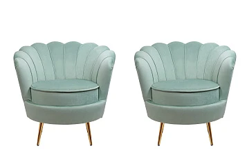 Комплект кресел ракушка Pearl Green в интерьере