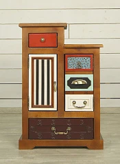 Прикроватная тумба "Gouache Birch" арт M20010ETG/1, разноцветная