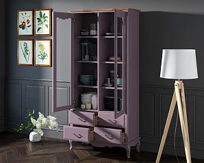 Шкаф Leontina Lavanda для посуды высокий 4 ящика  арт ST9355/4L в интернет-магазине