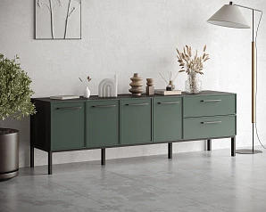 красивый Комод с четырьмя дверками и двумя ящиками "Nicole" арт NEM04G на заказ