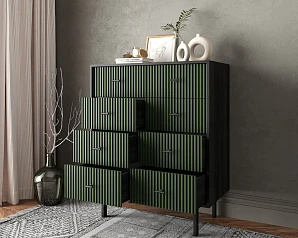 заказать Комод на восемь ящиков "Emerson" арт EM20/green/L