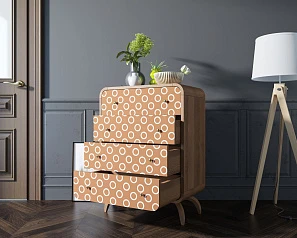 купить Высокий комод "Ellipse Print" с четырьмя ящиками принт 3 арт EL05/print_3