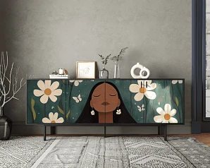 красивые Комод с четыремя дверками "Emerson Индианка" арт EM01/Art3 на заказ