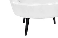 заказать Низкое кресло ракушка Pearl White на черных ножках