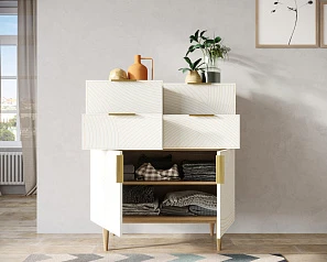 Большой комод с четырьмя ящиками и дверками "Line" LN17/GR1/beige в интерьере